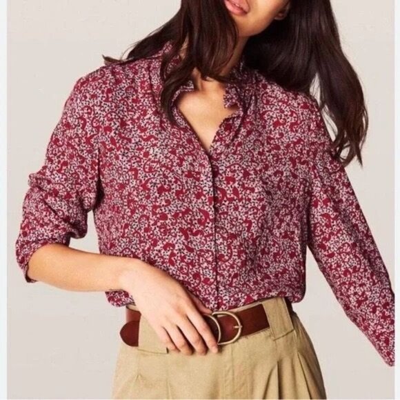 ba&sh Size XS  Catty Ruffle-Collar Blouse Button Down - Picture 1 of 8